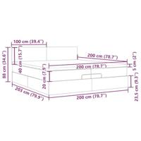 Ottoman bed met matras 200x200 cm fluweel donkergrijs - thumbnail