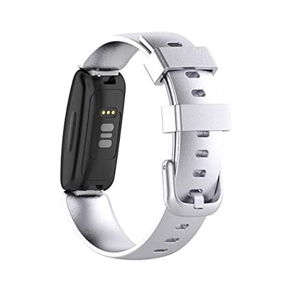 By Qubix - Compatible met Fitbit Inspire 2 & Ace 3 - Sportbandje met gesp - Maat: Small - Zilver - Compatible fitbit bandje