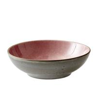 BITZ 821425 eetschaal Saladeschaal Rond Steengoed Grijs, Roze - thumbnail