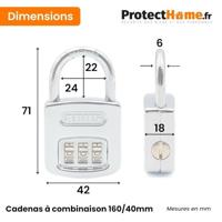 ABUS Cijferslot 160/40 C/Dfnli - 160/40 C - 160/40 C - thumbnail