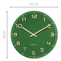NeXtime NE-3314GC Wandklok Dia 40cm Groen Glas/Aluminium Classy Medium - thumbnail