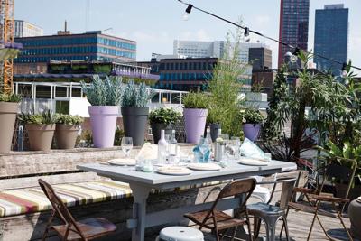 Elho Loft urban round high 28 antraciet