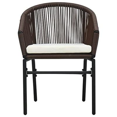 VidaXL 3-delige bistroset met kussens pe-rattan bruin