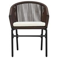 3-delige Bistroset met kussens PVC-rattan bruin - thumbnail