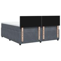 Boxspring met matras fluweel donkergrijs 180x200 cm - thumbnail