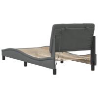 Bedframe met LED zonder matras 80x200 cm stof donkergrijs - thumbnail