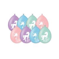 Party Ballonnen Eenhoorn 8 Stuks Roze/Paars/Blauw/Groen - thumbnail