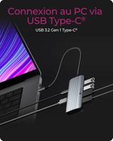 ICY BOX IB-DK4022a-CPD Bedraad USB 3.2 Gen 1 (3.1 Gen 1) Type-C Aluminium, Zilver - thumbnail