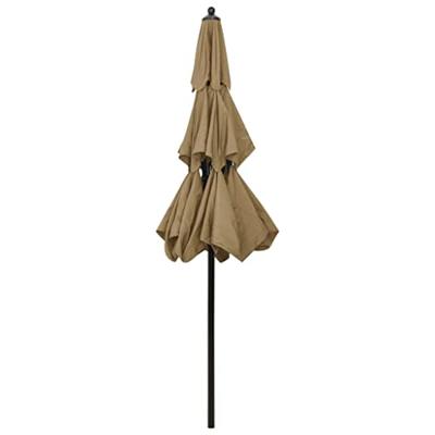 VidaXL Parasol 3-laags met aluminium paal 2,5 m taupe