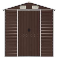 Tuinschuur 191x300x198 cm gegalvaniseerd staal bruin - thumbnail