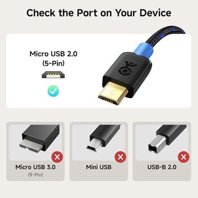 Cable Matters 2 m Micro USB naar USB C-Kabel Met Gevlochten Hoes in Zwart