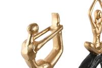 Decoratieve figuren DKD Home Decor 28 x 7 x 35 cm 28 x 8 x 36 cm Zwart Gouden Yoga (3 Stuks) - thumbnail