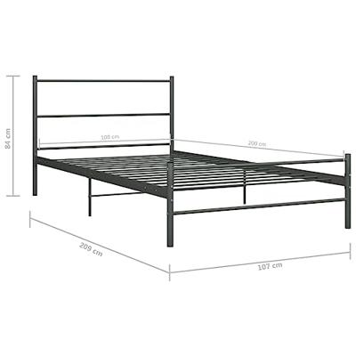 VidaXL Bedframe metaal grijs 100x200 cm VidaXL Bedframe metaal grijs 100x200 cm
