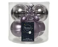 Kerstballen Glas Ø8cm Lila 6st - thumbnail