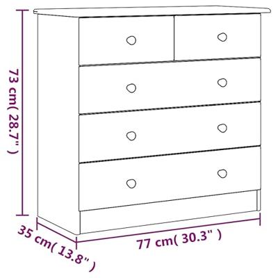 Ladekast ALTA 77x35x73 cm massief grenenhout wit