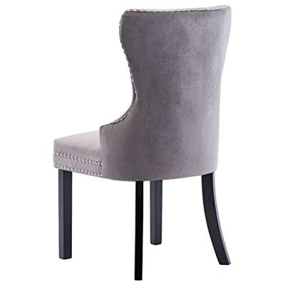 Eetkamerstoelen 2 st fluweel grijs