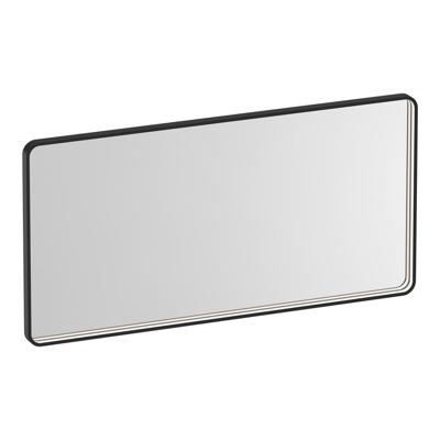 Brauer Sapphire Spiegel - Rechthoekig met Afgeronde Hoeken - 120 cm - met Mat Zwart Frame - met Directe LED-Verlichting - Dimbaar en met Kleurfunctie - met Afstandsbediening