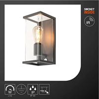 SLV QUADRULO SENSOR 1002402 Wandlamp Energielabel: E (A - G) E27 Antraciet - thumbnail
