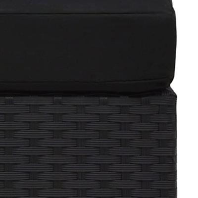 Tweezitsbank sectioneel poly rattan zwart
