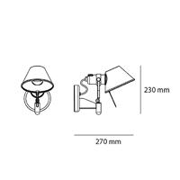 Artemide Tolomeo Faretto wandlamp retrofit zonder schakelaar - thumbnail
