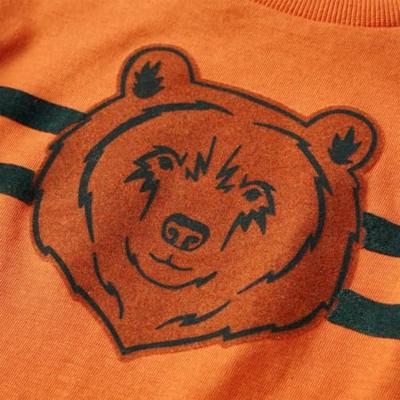 Kindershirt met lange mouwen berenprint 104 donkeroranje