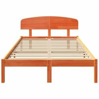 Bedframe met hoofdeinde Bruin 120 x 190 cm Massief grenenhout - thumbnail