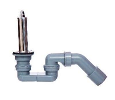 Kirchhoff ECO-SAVE kunststof standpijpventiel, grijs, 1 1/2", met sifon - 98809149