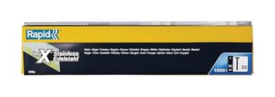 Rapid Nagels Type 32 RVS, Box 1000st Lengte 50mm Rapid Nagels Type 32 RVS, Box 1000st Lengte 50mm