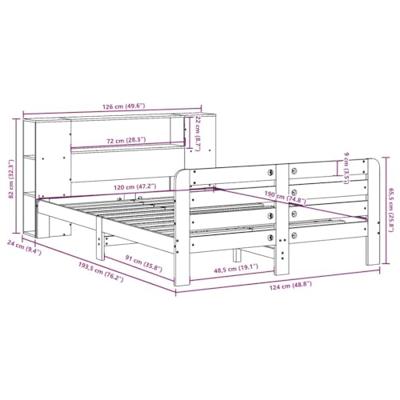 Bedframe zonder matras massief grenenhout 120x190 cm