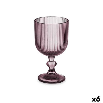 Wijnglas Vivalto Roze Glas 260 ml Strepen (6 Stuks)