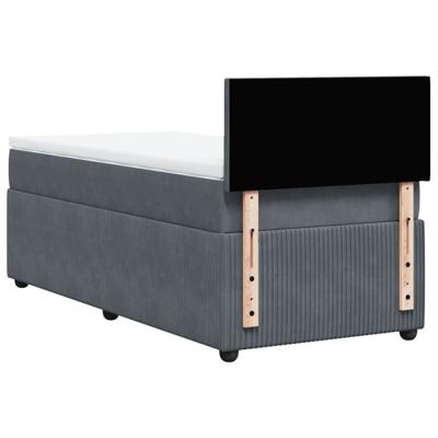 Boxspring met matras fluweel donkergrijs 90x200 cm - thumbnail