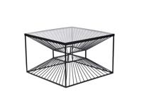 Abstracte salontafel ILLUSION 60cm zwart metaal glas handgemaakt modern design - 43502 - thumbnail