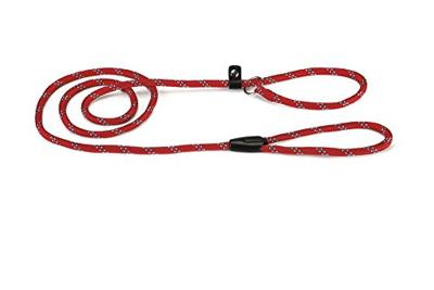Hondenriem van rond nylon sliplijn 170cm x 8mm rood