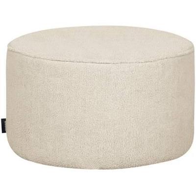 WOOOD Sara poef laag bouclé Creme
