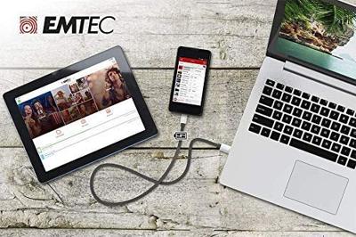 Emtec T700TCU3 adapterkabel USB-A type C 3.1, zwart, 1,2 meter