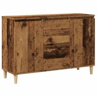 Dressoir 102x35x70 cm bewerkt hout oud houtkleurig - thumbnail
