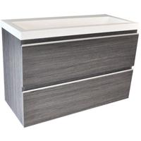 Wiesbaden Shall Badkamer Onderkast 80x36 cm Grijs Houtnerf - thumbnail