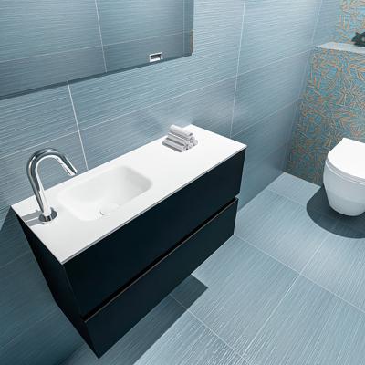 MONDIAZ ADA 80cm toiletmeubel urban. LEX wastafel talc links 1 kraangat MONDIAZ ADA 80cm toiletmeubel urban. LEX wastafel talc links 1 kraangat