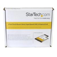 StarTech.com 2-poorts verzonken gemonteerde ExpressCard 54 mm SuperSpeed USB 3.0 kaartadapter met UASP-ondersteuning - thumbnail