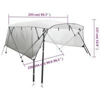 Biminitop 4 bogen met mesh zijwanden 243x(230-244)x137 cm - thumbnail