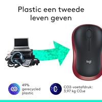 Logitech M185 Muis Radiografisch Optisch Rood 3 Toetsen 1000 dpi - thumbnail