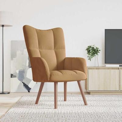 Relaxstoel fluweel bruin