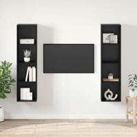 TV-kast 2 pcs Zwart 37 x 37 x 142.5 cm Bewerkt hout - thumbnail