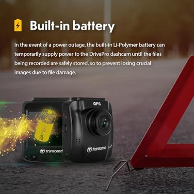 Transcend DrivePro™ 250 Dashcam met GPS Kijkhoek horizontaal (max.): 140 ° 12 V, 24 V GPS met radarherkenning, Time-lapse, G-sensor, WDR, Botswaarschuwing, Transcend DrivePro™ 250 Dashcam met GPS Kijkhoek horizontaal (max.): 140 ° 12 V, 24 V GPS met radarherkenning, Time-lapse, G-sensor, WDR, Botswaarschuwing,