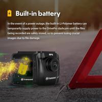 Transcend DrivePro™ 250 Dashcam met GPS Kijkhoek horizontaal (max.): 140 ° 12 V, 24 V GPS met radarherkenning, Time-lapse, G-sensor, WDR, Botswaarschuwing, - thumbnail