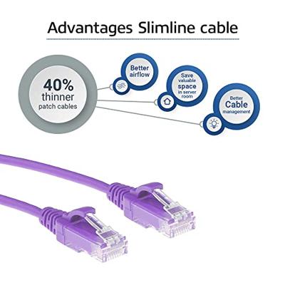 ACT Paarse 7 meter LSZH U/UTP CAT6 datacenter slimline patchkabel snagless met RJ45 connectoren ACT Paarse 7 meter LSZH U/UTP CAT6 datacenter slimline patchkabel snagless met RJ45 connectoren