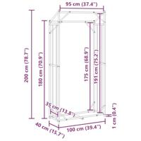 Haardhoutrek met regenhoes 100x40x200 cm gegalvaniseerd staal - thumbnail