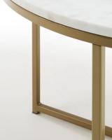 Kave Home Ronde salontafel 'Sheffield' Wit marmer / goud, Ø80cm - thumbnail