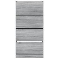 Schoenenkast met 4 klaplades 80x21x163,5 cm grijs sonoma - thumbnail