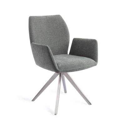 Jesper Home Misaki eetkamerstoel Breezy Blue turn steel